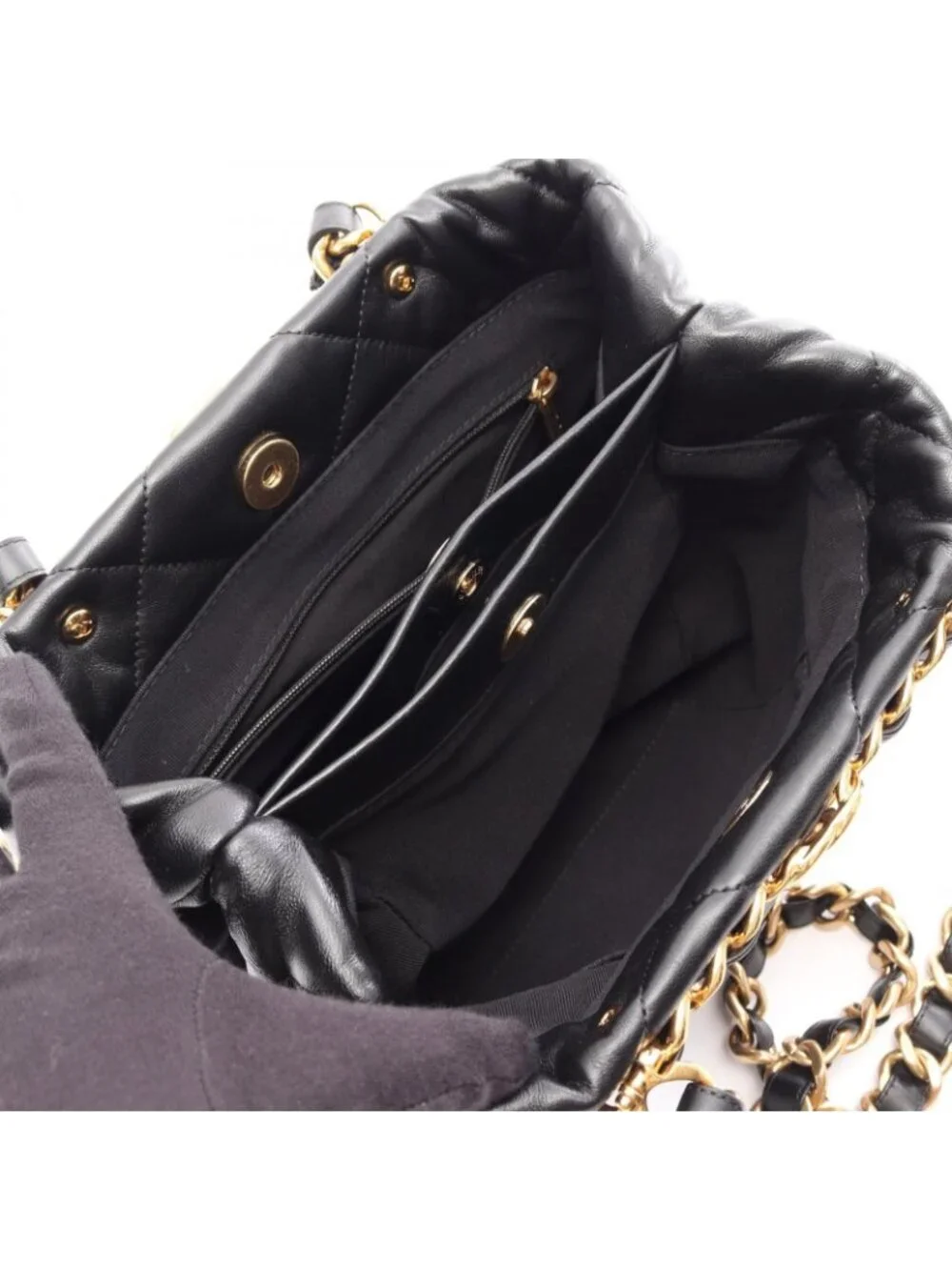 Chanel Tote Quilted Small Shopping Black Lambskin